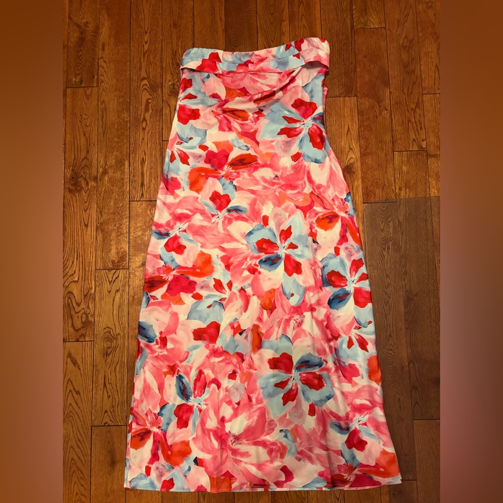 Floral Maxi Dress in Pink and Blue